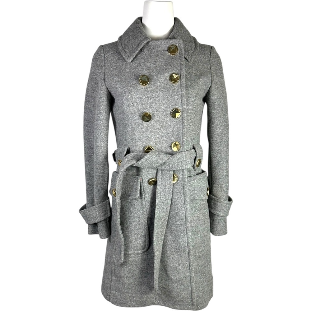 Marc by Marc Jacobs Virgin Wool Felt Grey Trench Coat Size Small